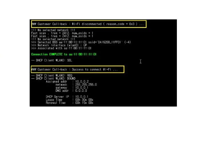 Dialog Da16200 Wi-fi Connection Notification User Manual
