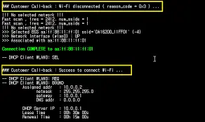 dialog DA16200 Wi-Fi Connection Notification