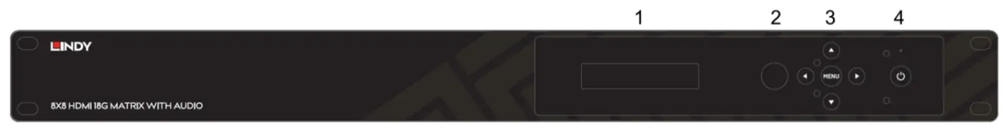 LINDY 38248 88 HDMI 18G Matrix with Audio - Front Panel