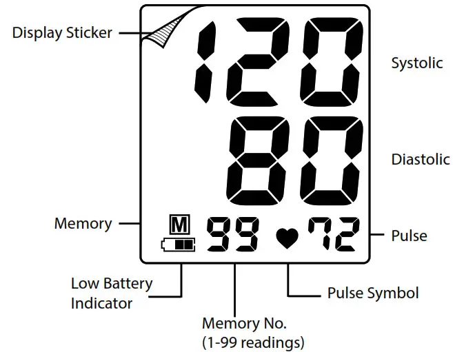 SureLife 4332595483 Arm Blood Pressure Monitor- Display