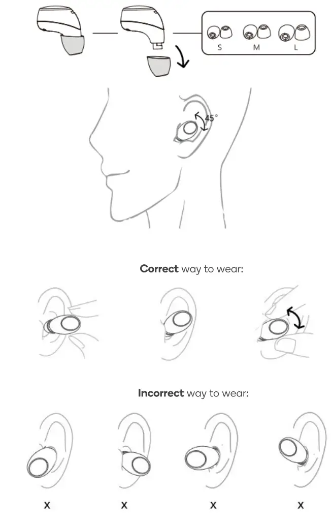 kogan KAW6T21BLKA W60 True Wireless Earphones - ear