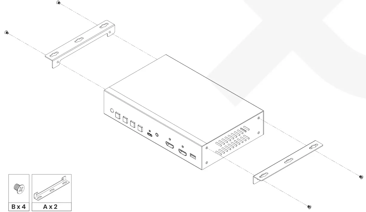 SC T HUS03 4K6G 4K60 3 1 HDMI USB C Presentation Switcher - Fix beneath a table