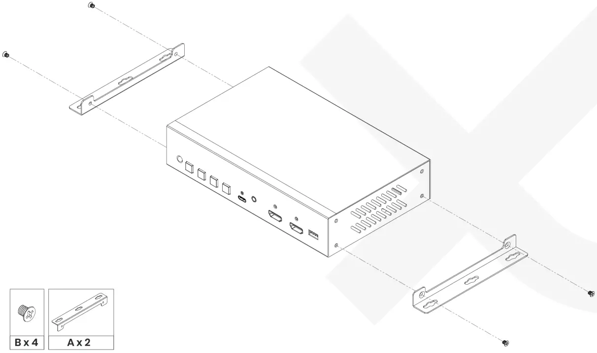SC T HUS03 4K6G 4K60 3 1 HDMI USB C Presentation Switcher - Table