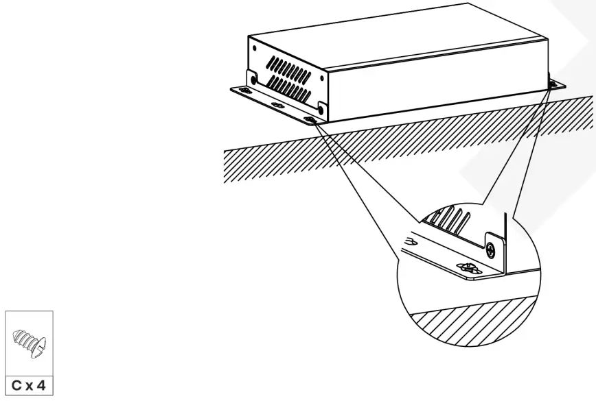 SC T HUS03 4K6G 4K60 3 1 HDMI USB C Presentation Switcher - screw positions