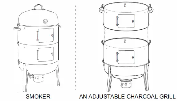 realcook RET0RA211012001 20 Inch Smoker Grill 22