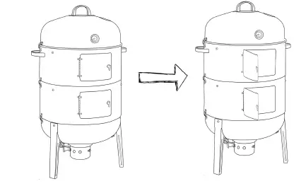 realcook RET0RA211012001 20 Inch Smoker Grill 4