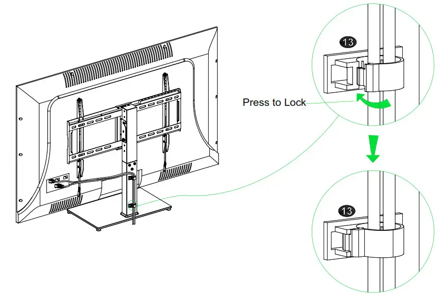 USX MOUNT XAS309 1 Swivel Universal TV Stand - STEP 5 Adjustments 4