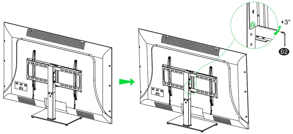 USX MOUNT XAS309 1 Swivel Universal TV Stand - STEP 5 Adjustments
