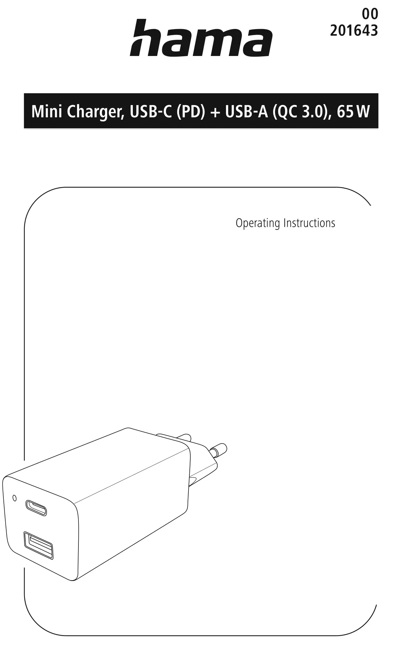 hama 201643 Mini Charger Instruction Manual