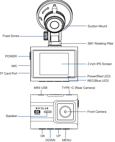 RICILAR-CR612-4K-Dash-Camera-fig2