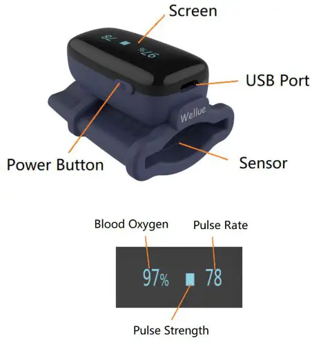 Wellue B09KKXQ24F Oxyfit Fingertip Oximeter - Overview
