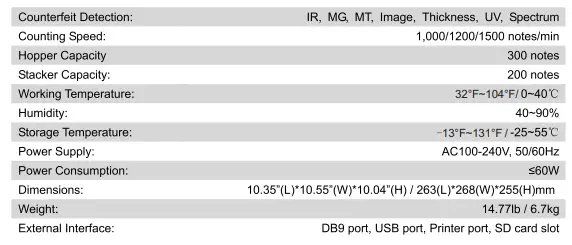 CARNATION CR1000 Banknote Mixed Value Counter 26