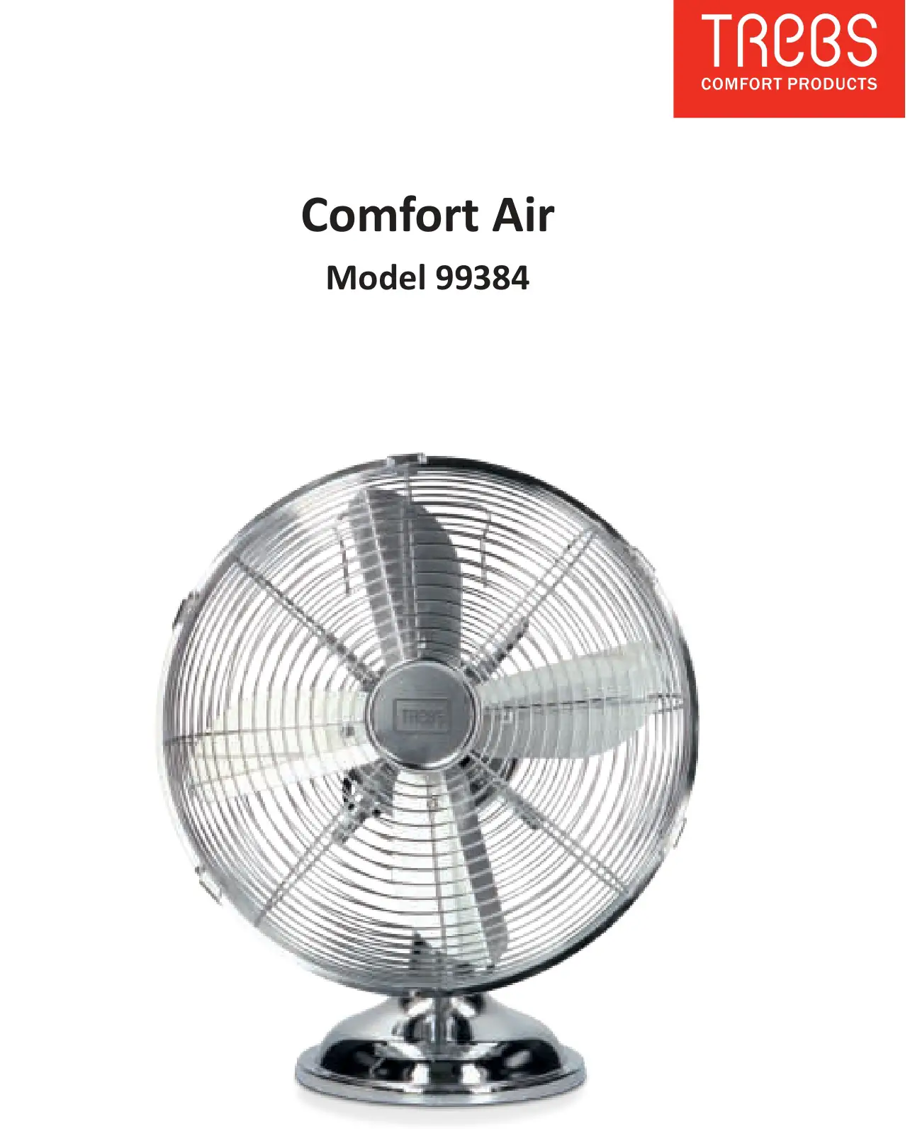 TREBS 99384 Table Fan Retro Instruction Manual