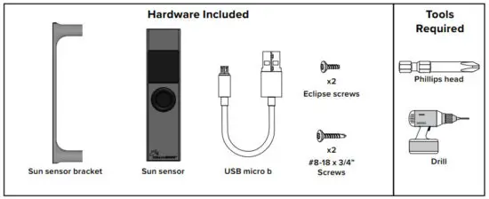ROLL A SHADE QOQMGM12P3 Sun Sensor Eclipse - Installation Instructions