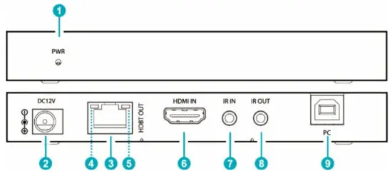 DIGITUS DS-55512 4K HDBaseT HDMI KVM Extender Set 70 m - Panel