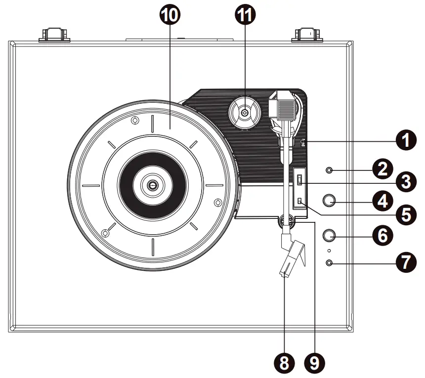 auna 10039050 TT Classic Chrono Turntable - Top view