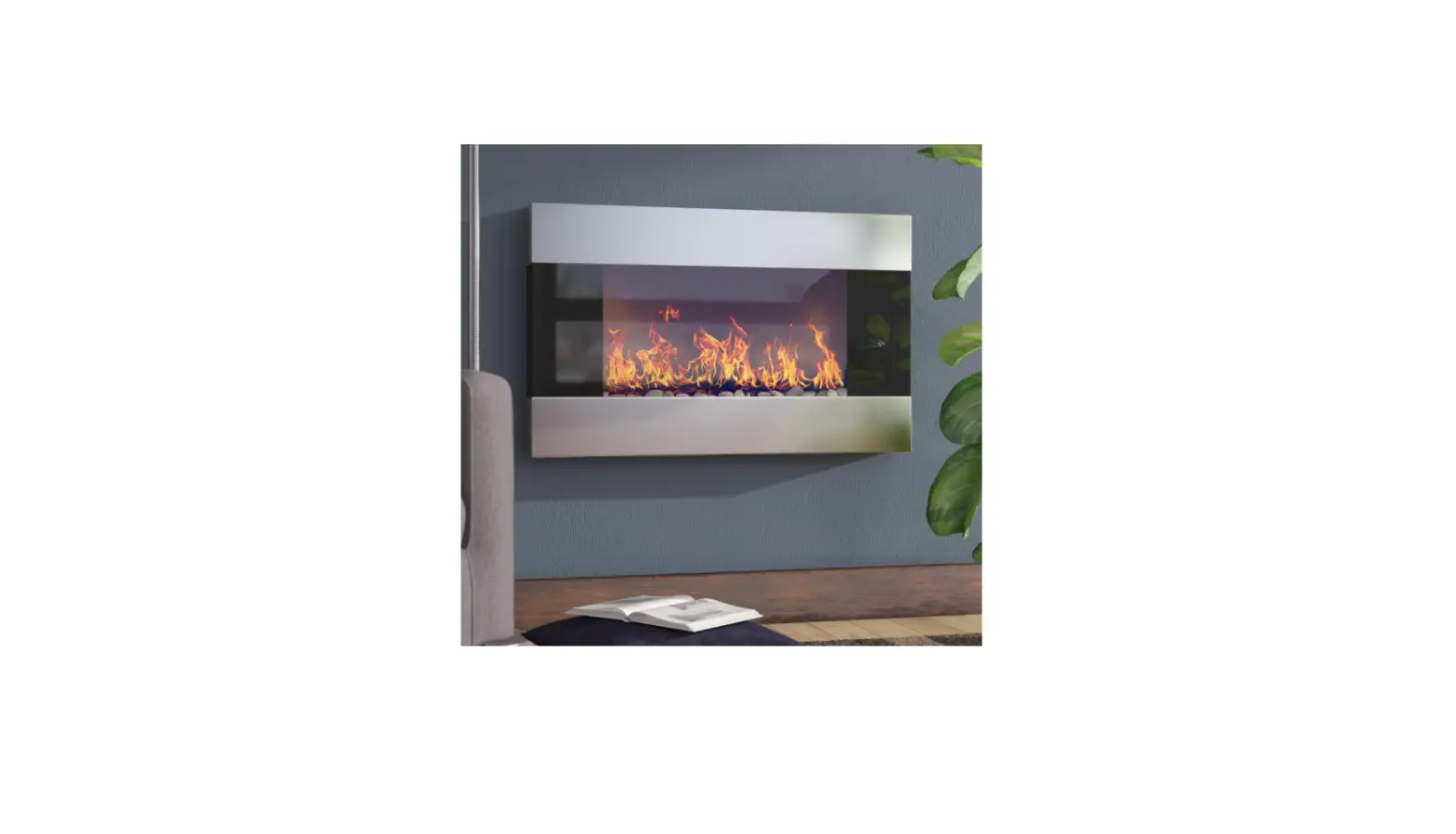 Wfcdn Flat Wall Mounted / Free Stand Electric Fireplace (stainless Steel Panel) Owner's Manual