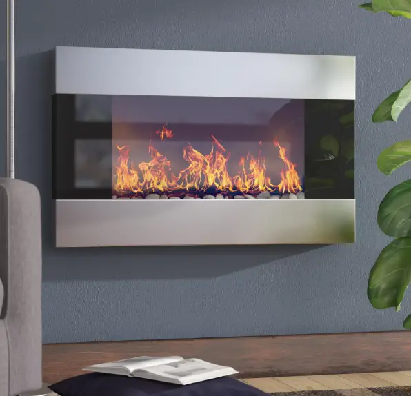 WFCDN-Flat-Wall-Mounted-Free-stand-Electric-Fireplace-(Stainless Steel Panel)-PRODUCT