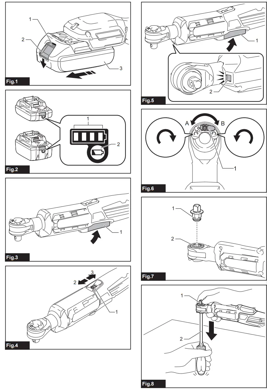 makita DWR180 Cordless Ratchet Wrench - fig1