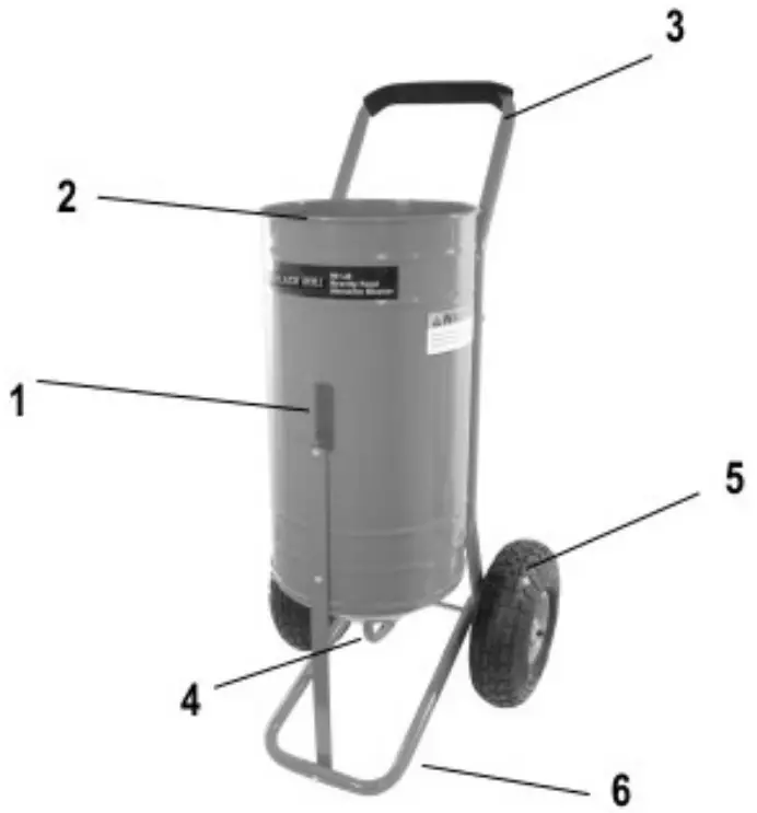 WILTEC 62297 Portable Sandblaster Main components