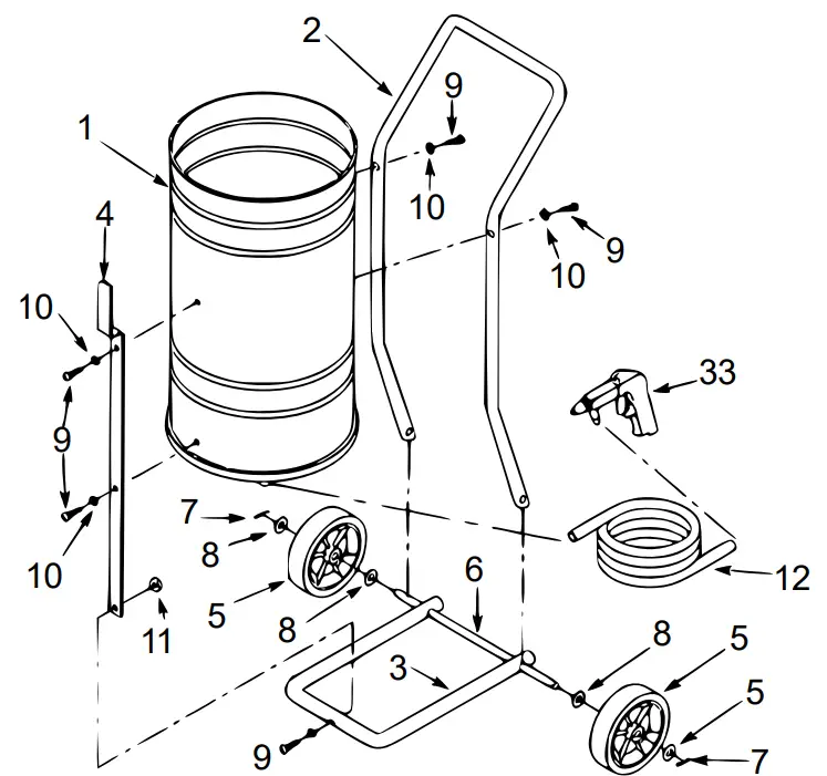 WILTEC 62297 Portable Sandblaster diagram