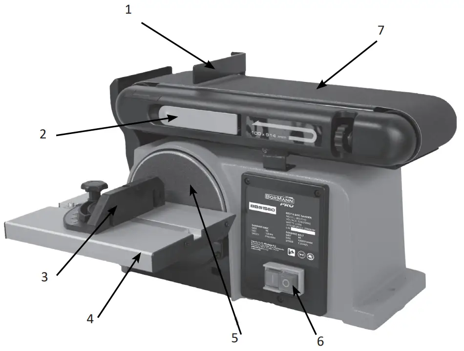 BORMANN PRO BBS1560 Bench Sander with Aluminum Base & Magnetic Safety Switch