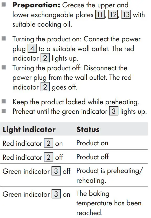 Silver Crest SSMW 750 D2 SANDWICH TOASTER User Manual - Operation