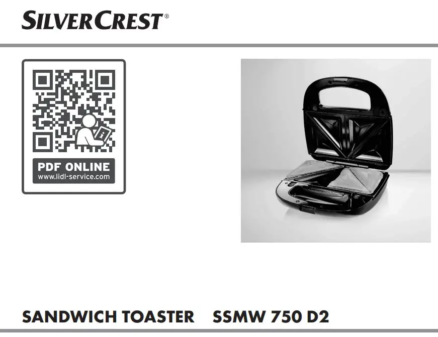 Silver Crest SSMW 750 D2 SANDWICH TOASTER User Manual