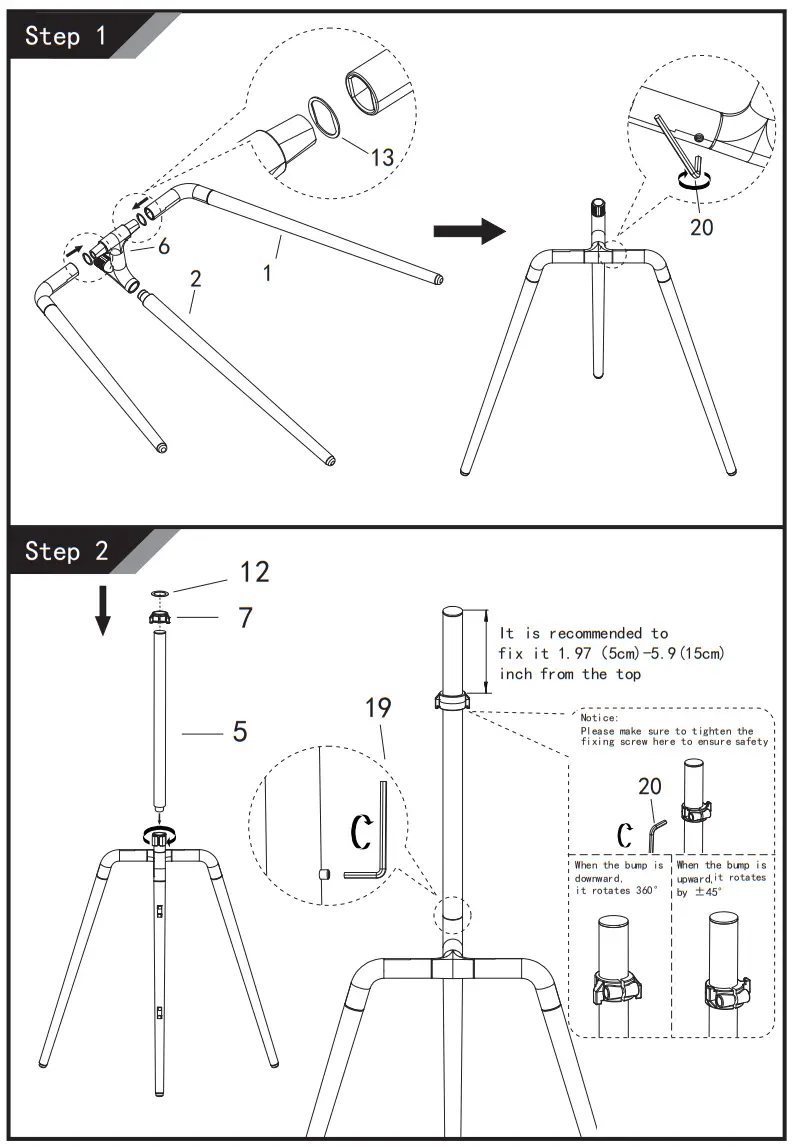 XTRARM XTR FS2110 tripod Ayta wood - fig1