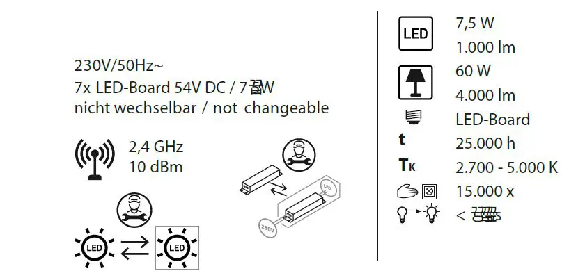 Paul Neuhaus 6014-55 Q INIGO LED Ceiling Light Brushed Steel-1