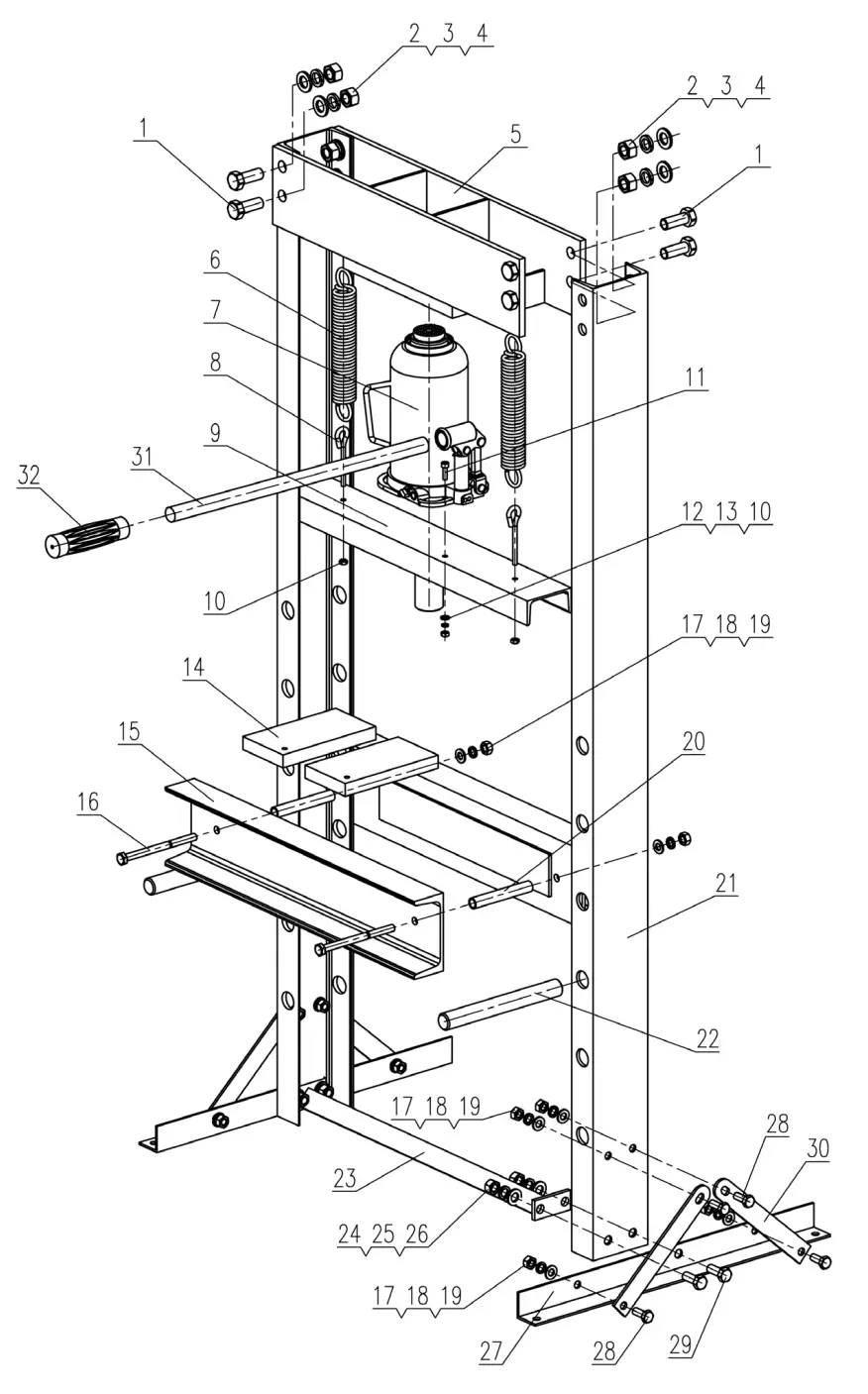 Clarke CSA20EP 20 Tonne Hydraulic Press - FIG 11