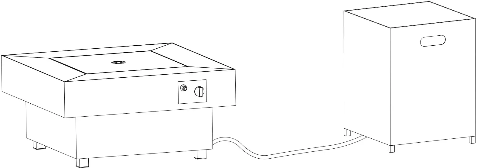 HOME DECORATORS COLLECTION 23101FP Rutherford 30 Inch Square Concrete Grey Low Profile Steel Gas Fire Pit