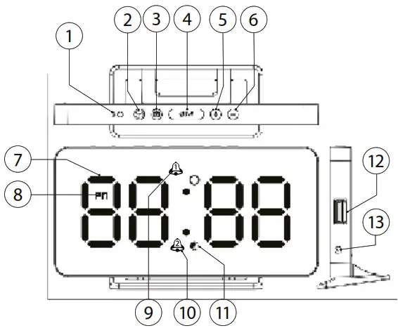 CALIBER HCG 021 and HCG 022 Slim Line Alarm Clock - 1