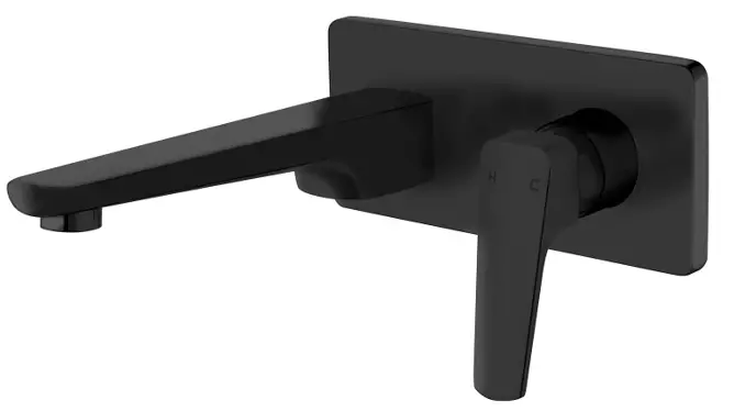 Voda VECL027 Eclipse Wall Mounted Basin Mixer Matte Black