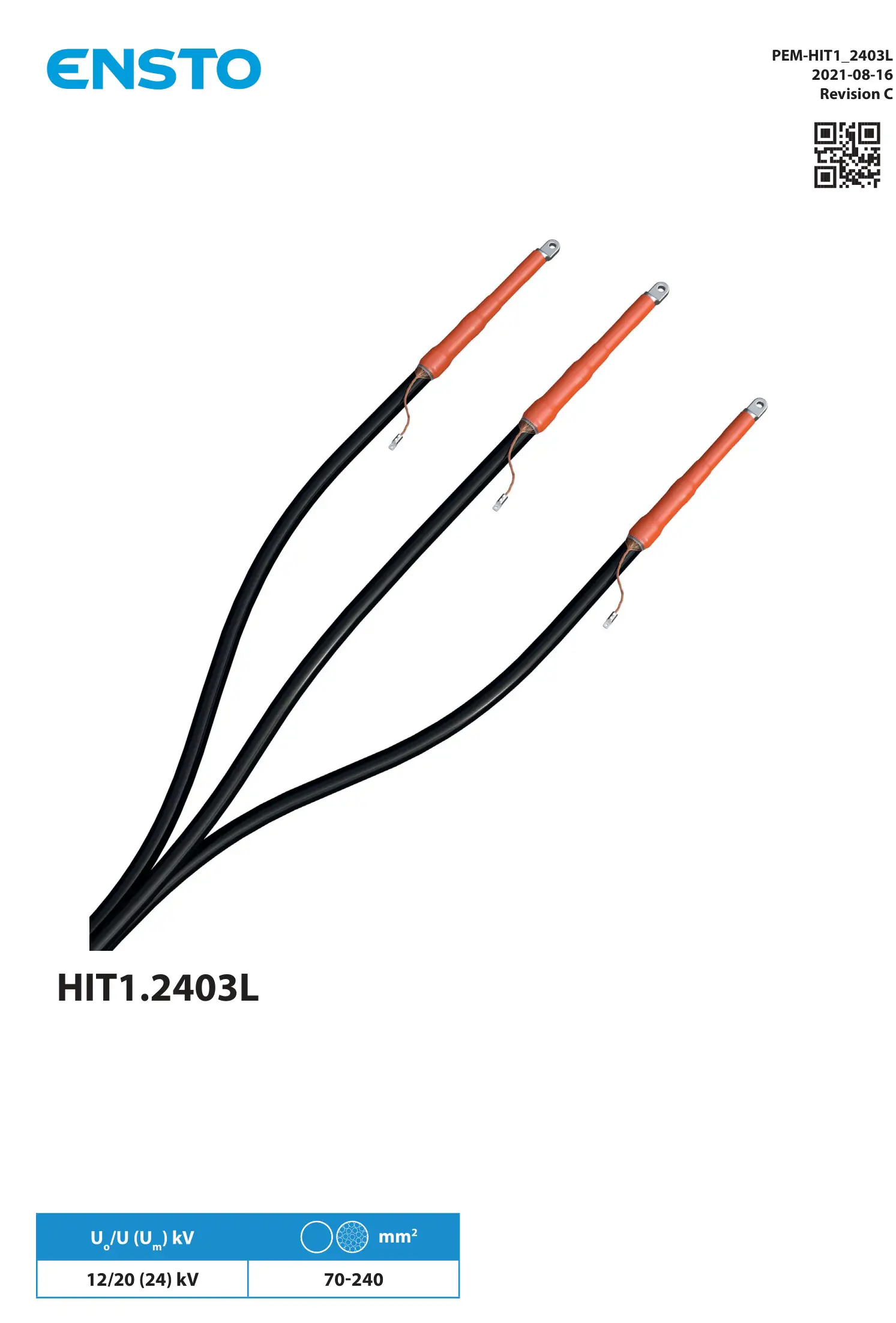 ENSTO HIT1.2403L Heat Shrink Indoor Term Owner's Manual