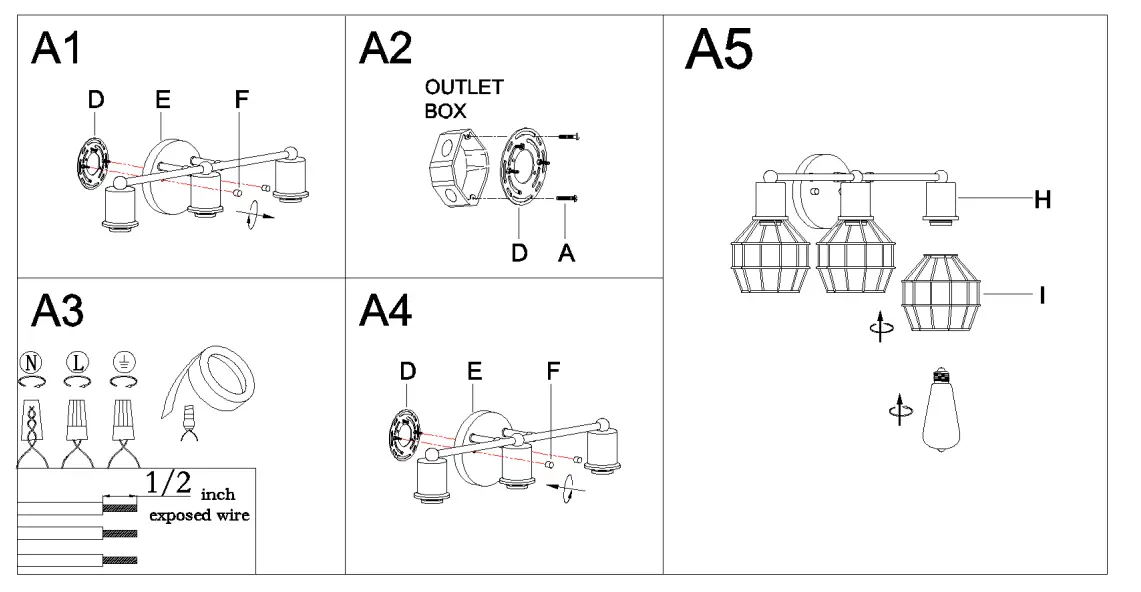 Ihomeangel-A04376-21 Inch-Wide-Black-Vanity-Light-fig- (4)