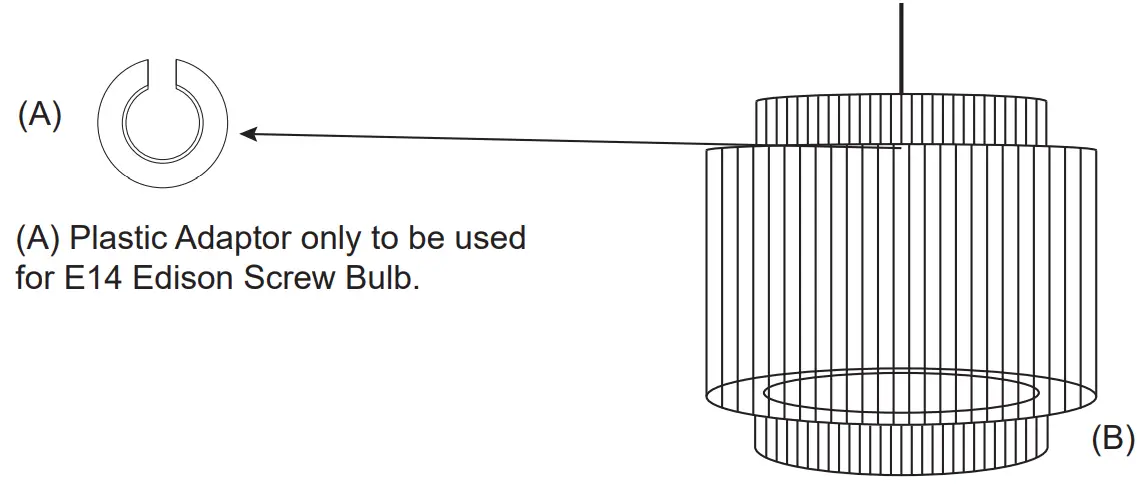 Kmart 43175000 Black Paper Rope Pendant SR