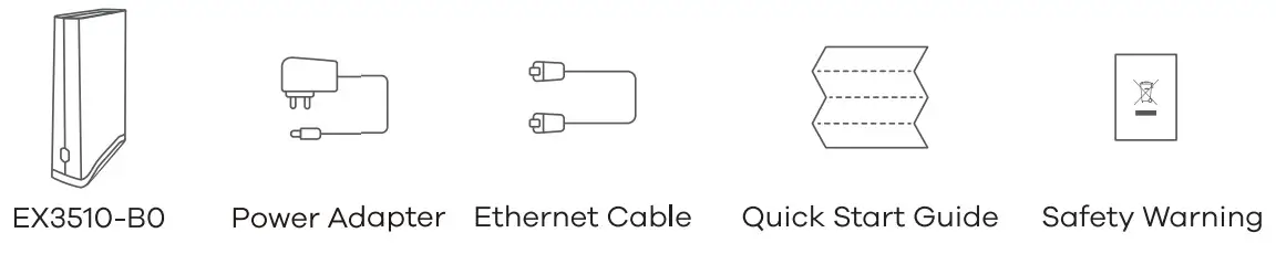 ZYXEL EX3510-B0 WiFi Gigabit Ethernet Gateway - PACKAGE CONTENTS
