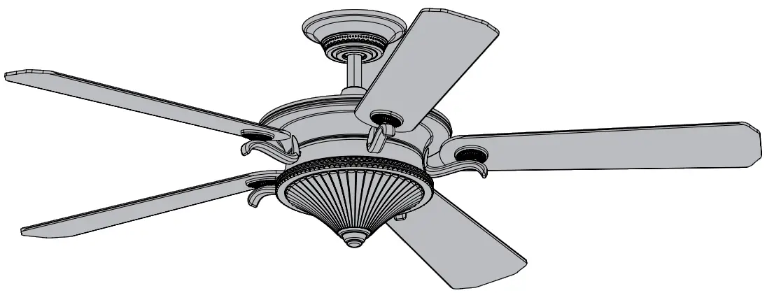 300370 Rise 60 Inch 5 Blade LED Ceiling Fan