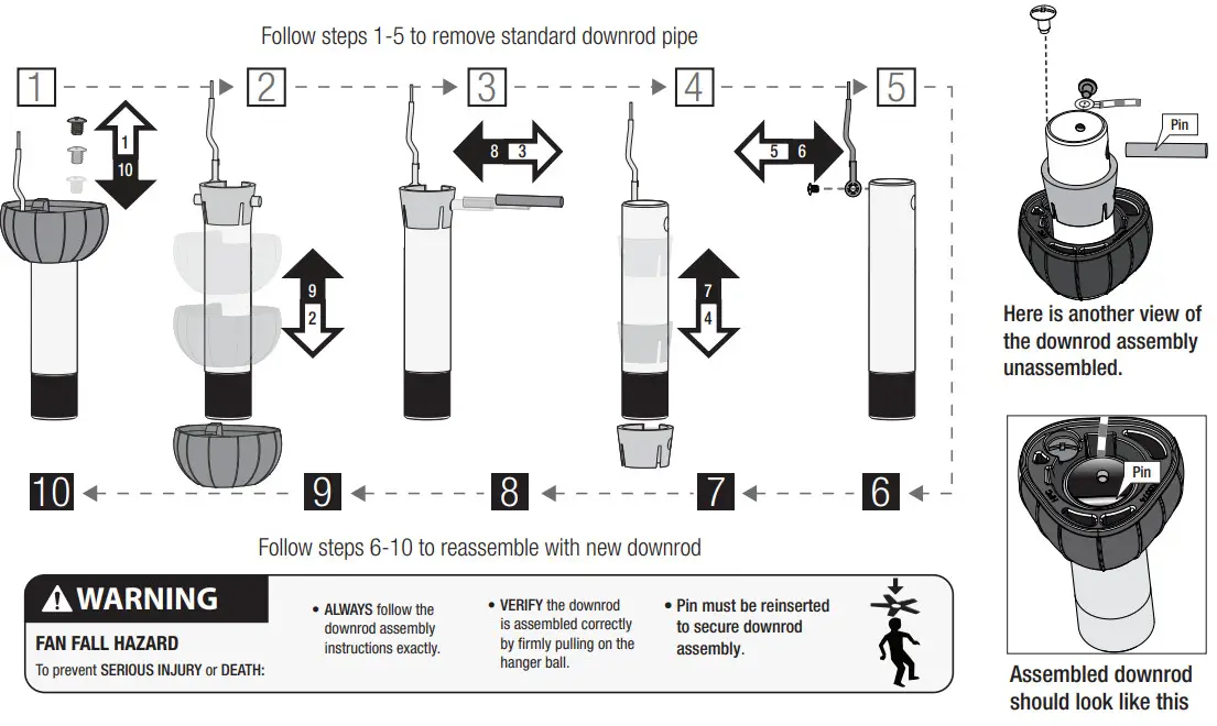 Hunter 51264 Noble Bronze Mesquite 3 Blade LED Ceiling Fan - Downrod