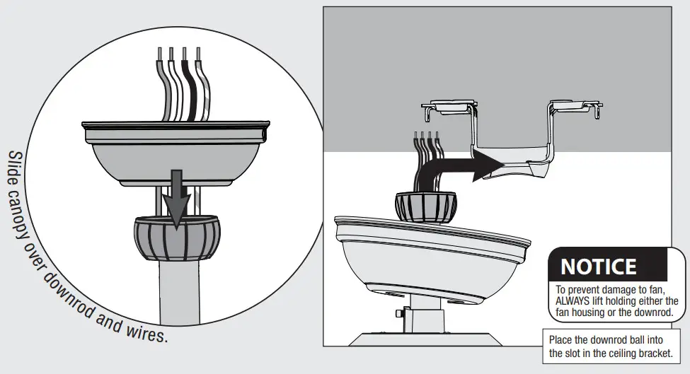 Hunter 51264 Noble Bronze Mesquite 3 Blade LED Ceiling Fan - Hanging the Fan