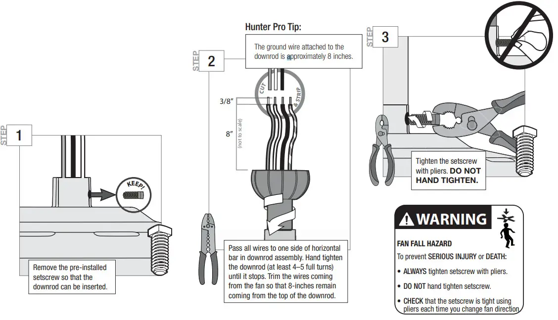 Hunter 51264 Noble Bronze Mesquite 3 Blade LED Ceiling Fan - Hunter Pro Tip
