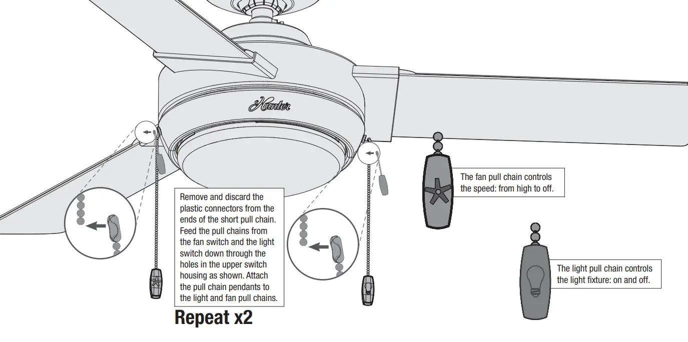 Hunter 51264 Noble Bronze Mesquite 3 Blade LED Ceiling Fan - aPull Chains