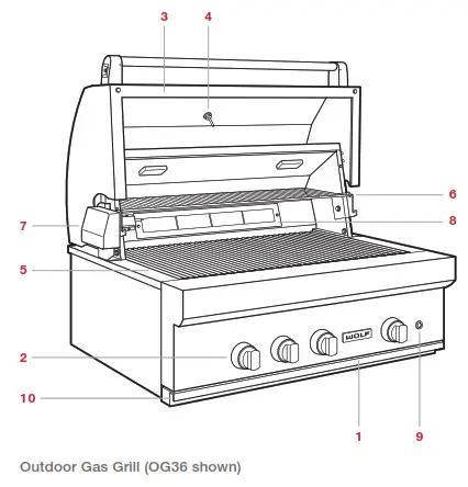 WOLF OG30 Outdoor Gas Grill-gas