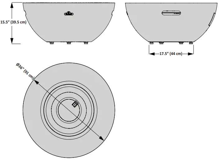 NAPOLEON GPFRCN72 Patioflame Table - DIMENSIONS 3