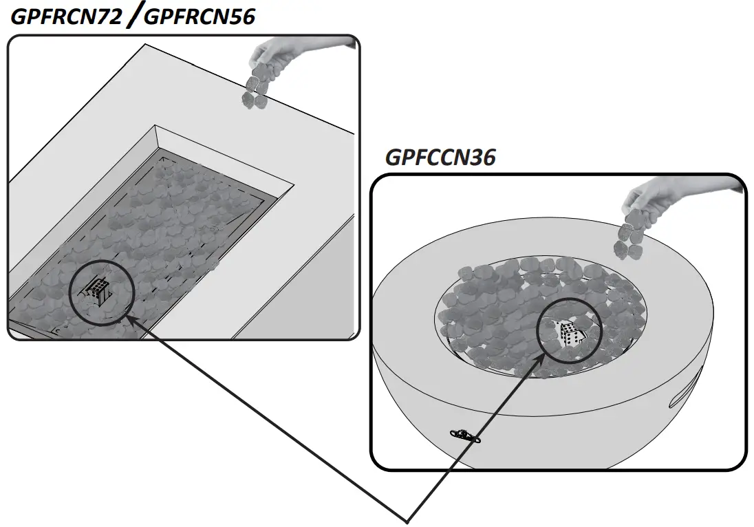 NAPOLEON GPFRCN72 Patioflame Table - Lava Rock