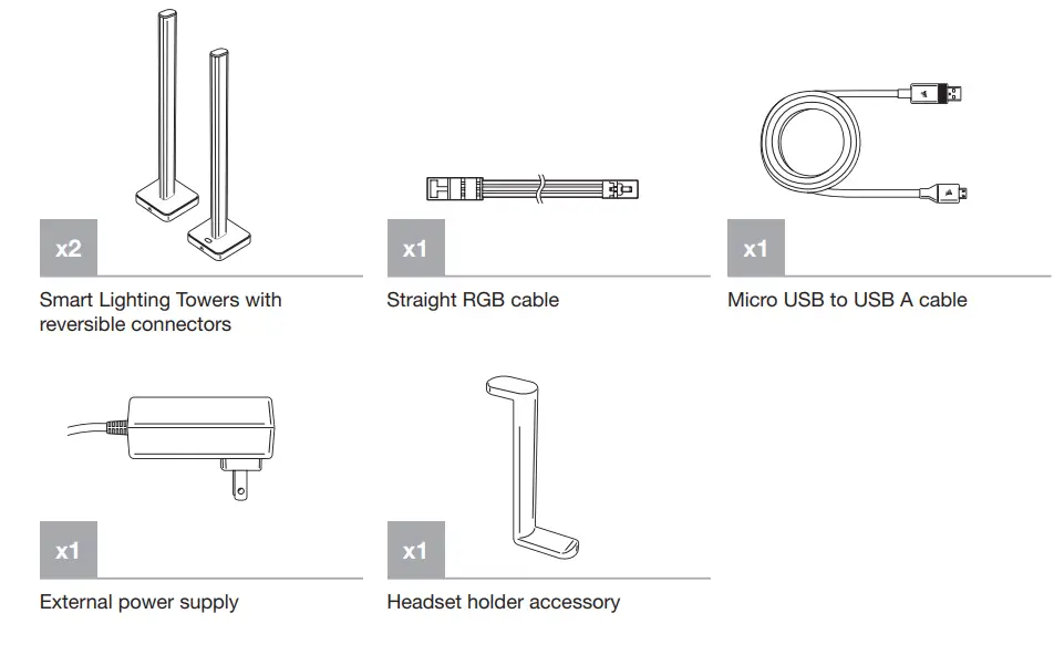 CORSAIR iCUE LT100 Smart Lighting Towers- PACKAGE