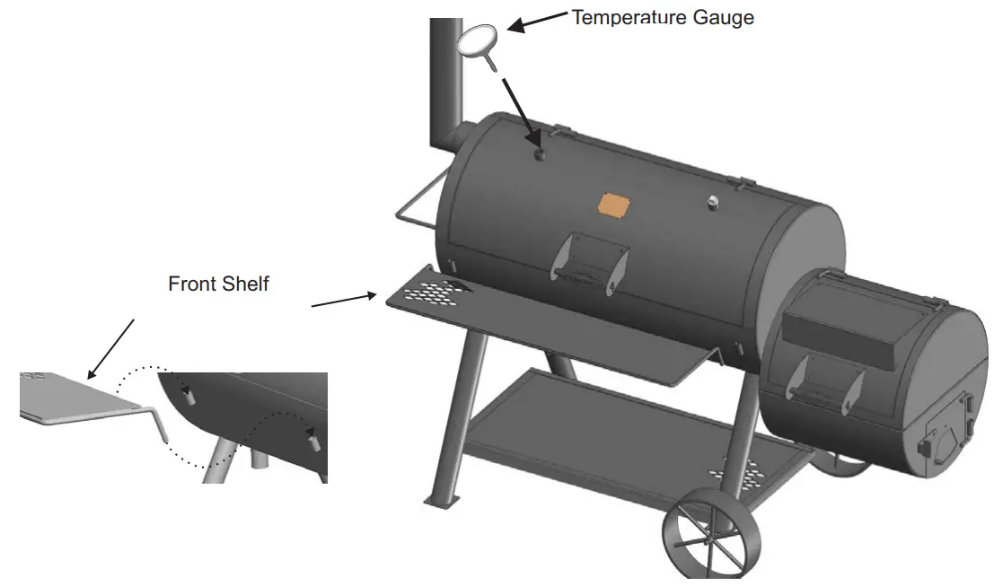OKLAHOMA JOE S 21202124 Longhorn Reverse Flow Offset Smoker- shelf to smoke