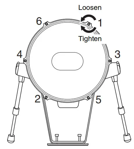 YAMAHA KP128 DMX Electronic Drum Pad-- Adjusting the Head Tension