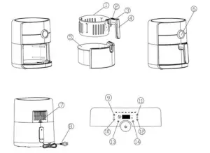 ELBA EAF K5130D Stainless Steel Air Fryer - overview